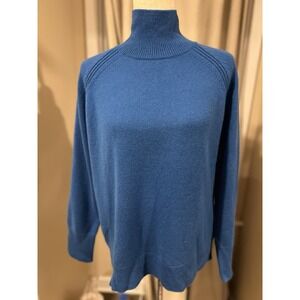 Cos‎ Women's 100% Cashmere Turtle Neck Sweater Blue Medium NWT Msrp$ 285